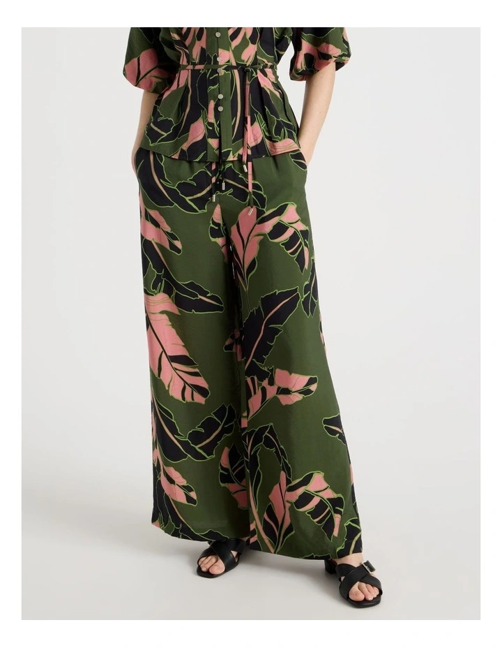 Wide Leg Pant in Palm Moss Print image 2