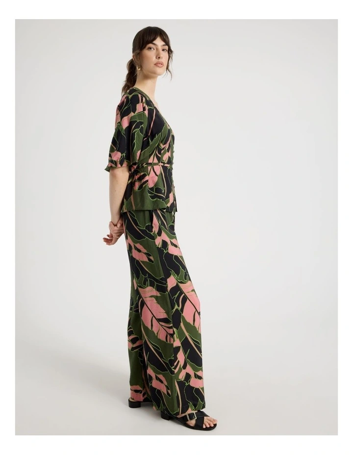 Wide Leg Pant in Palm Moss Print image 3
