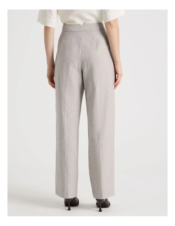 Herringbone Tailored Wide Leg Pant in Ecru image 6