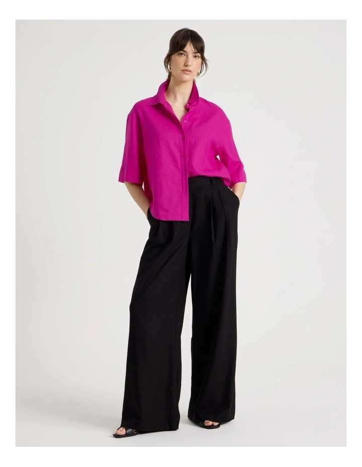 Wide Leg Pant with Exposed Pockets in Black image 4