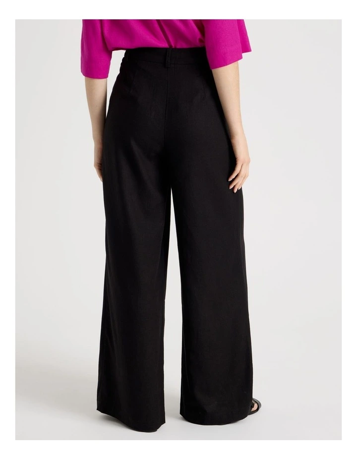 Wide Leg Pant with Exposed Pockets in Black image 6