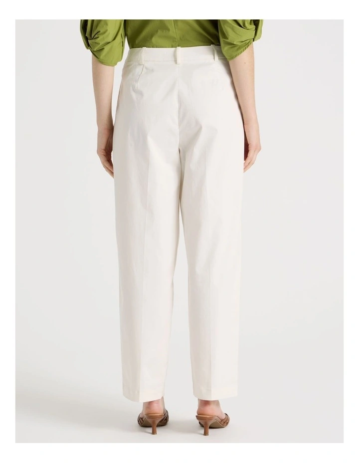 Poplin Barrel Leg Pant in Ecru image 5