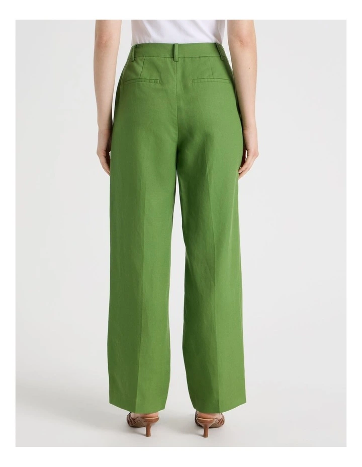 Wide Leg Pleat Front Pant in Green image 6