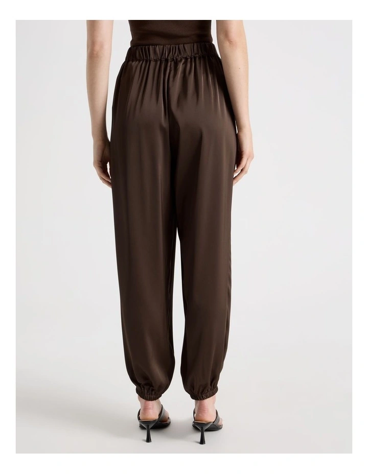 Satin Harem Pant in Dark Brown image 4