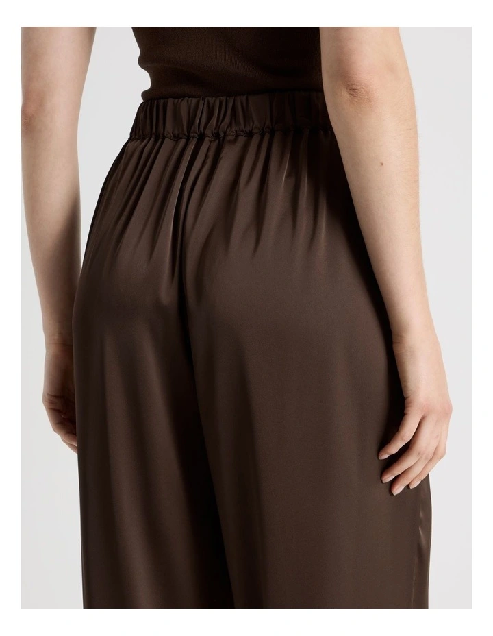 Satin Harem Pant in Dark Brown image 6