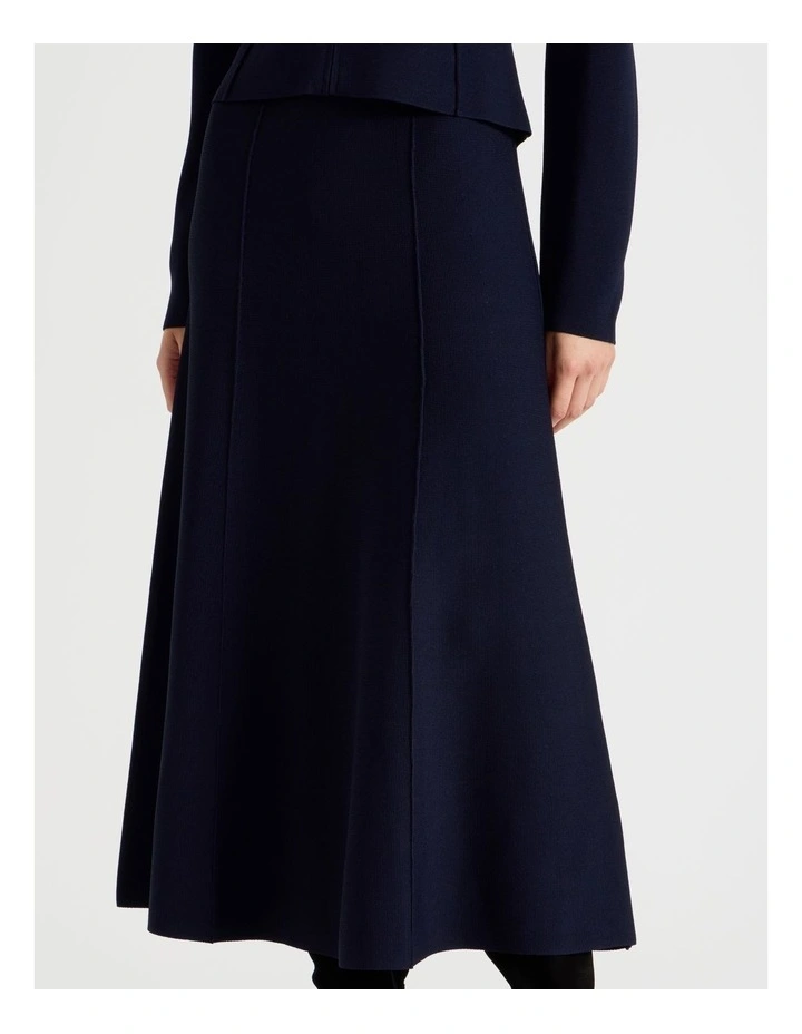 Basque Milano Midi Skirt in Navy image 3