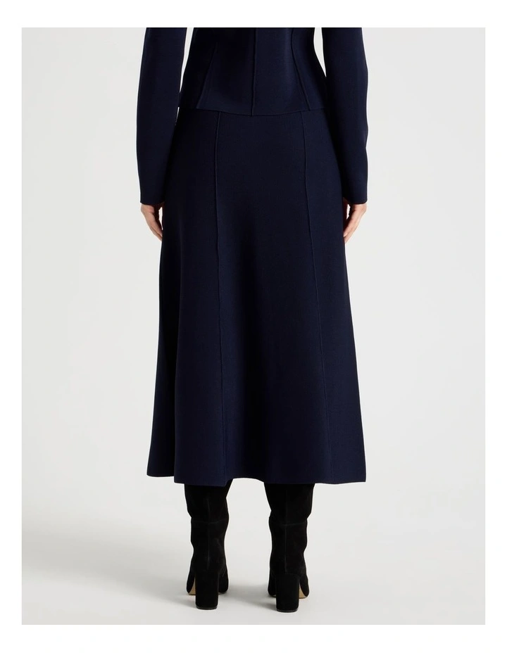 Basque Milano Midi Skirt in Navy image 4