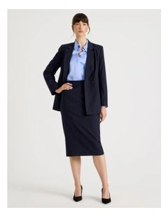 Pinstripe Pencil Skirt