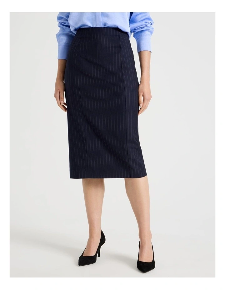 Pinstripe Pencil Skirt image 2