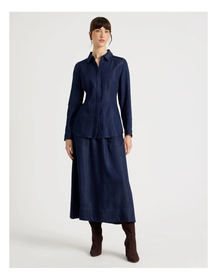Lyocell Denim Midi Skirt image 1