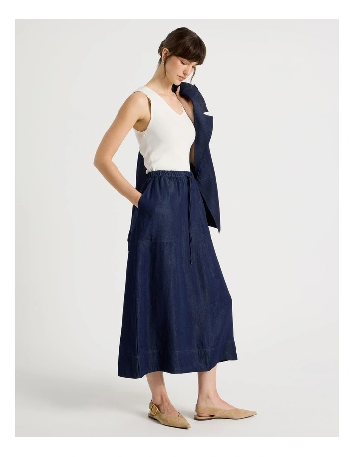 Lyocell Denim Midi Skirt image 3