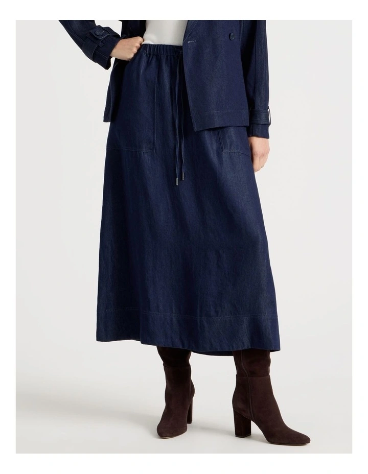 Lyocell Denim Midi Skirt image 5