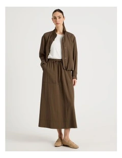 Weekend Midi Skirt in Khaki