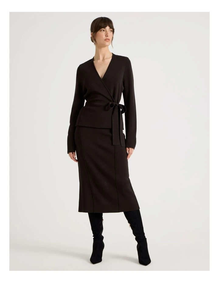 Milano Midi Skirt in Chocolate image 1