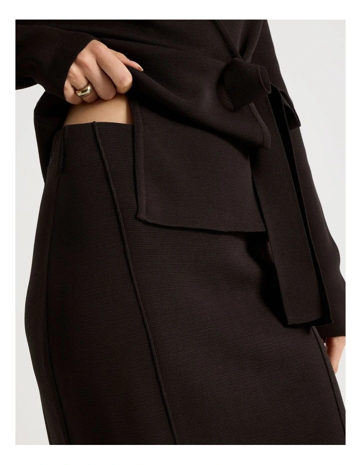 Milano Midi Skirt in Chocolate image 4