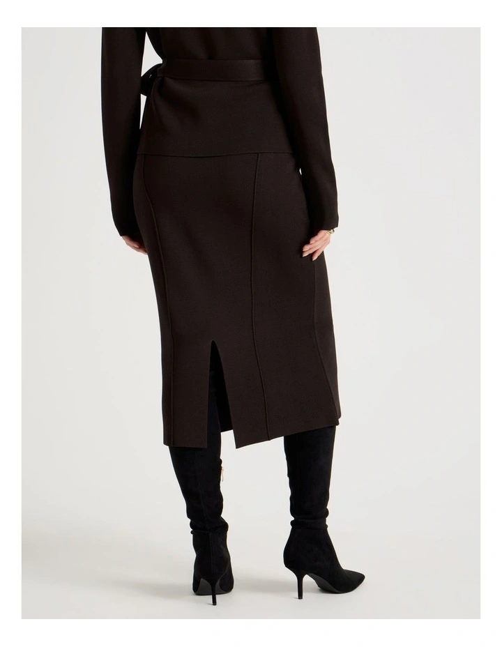 Milano Midi Skirt in Chocolate image 6