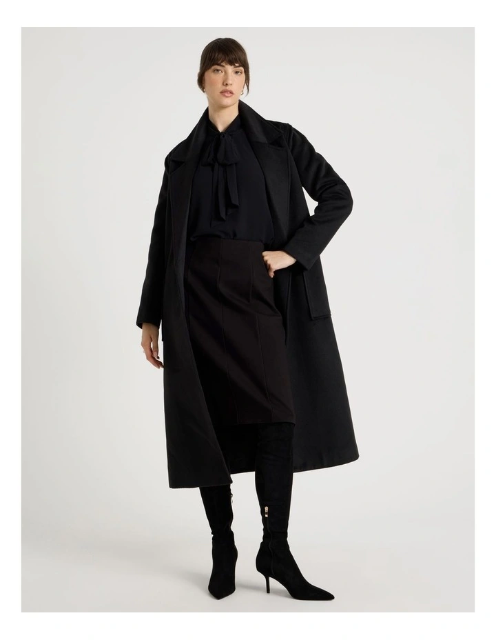 Ponte A Line Skirt in Black image 1