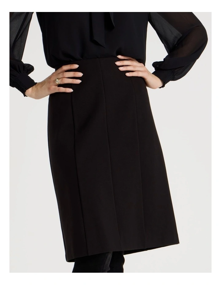 Ponte A Line Skirt in Black image 4