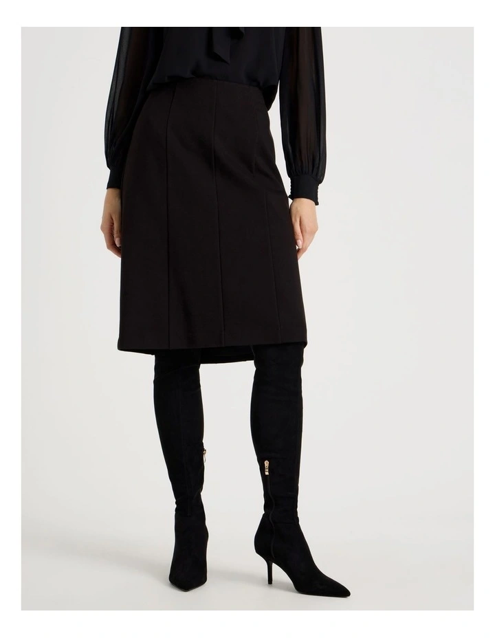 Ponte A Line Skirt in Black image 5