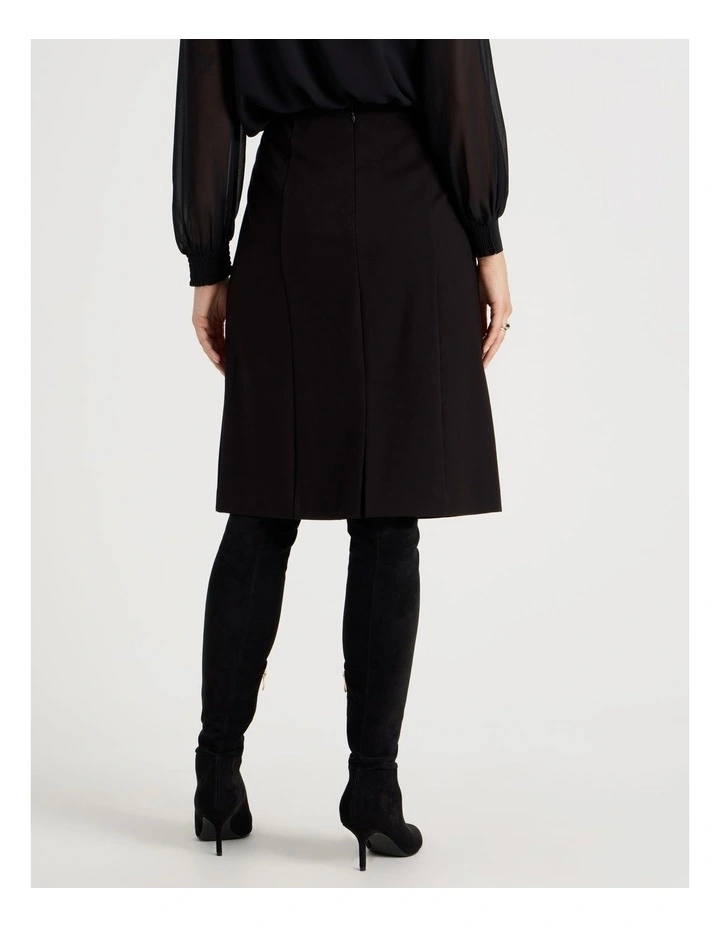 Ponte A Line Skirt in Black image 6