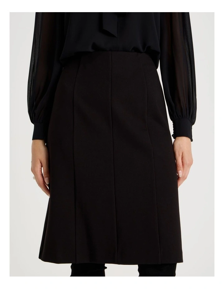 Ponte A Line Skirt in Black image 7