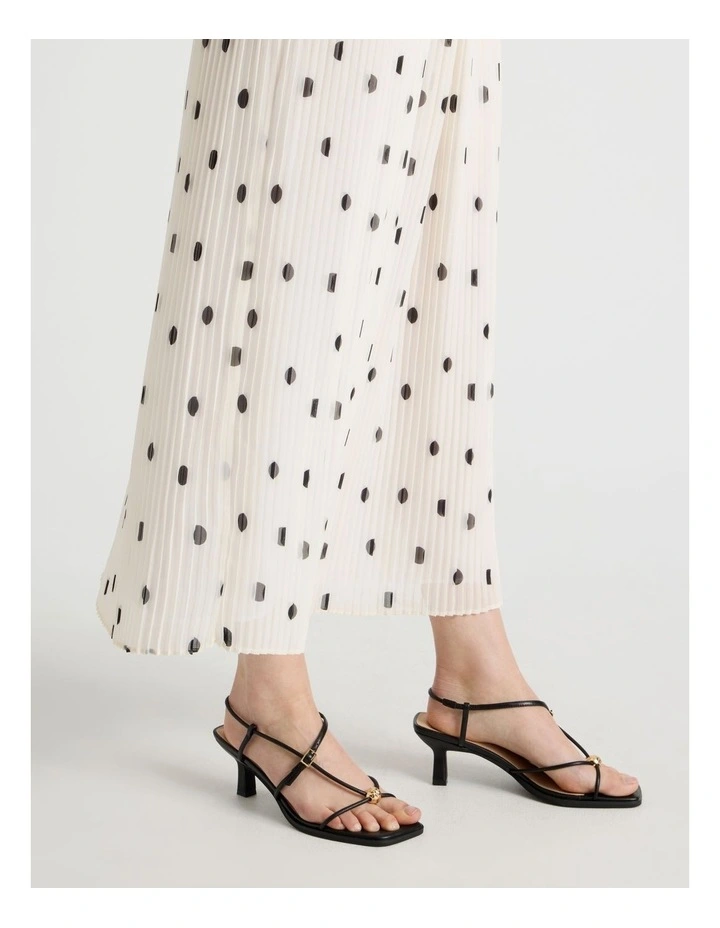 Midi Skirt in Ecru and Black Polka Dot image 5