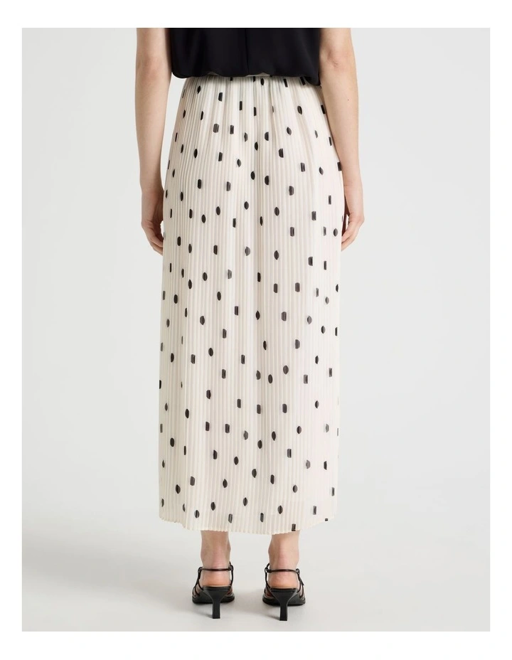 Midi Skirt in Ecru and Black Polka Dot image 6