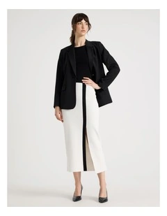 Milano Pencil Midi Skirt in Ecru