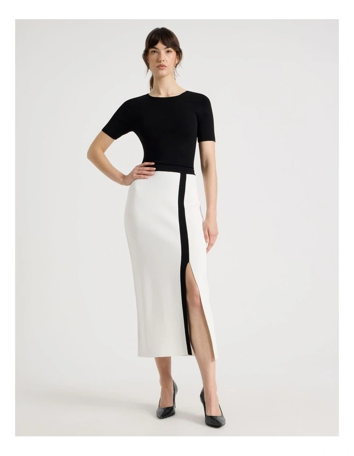 Milano Pencil Midi Skirt in Ecru image 5