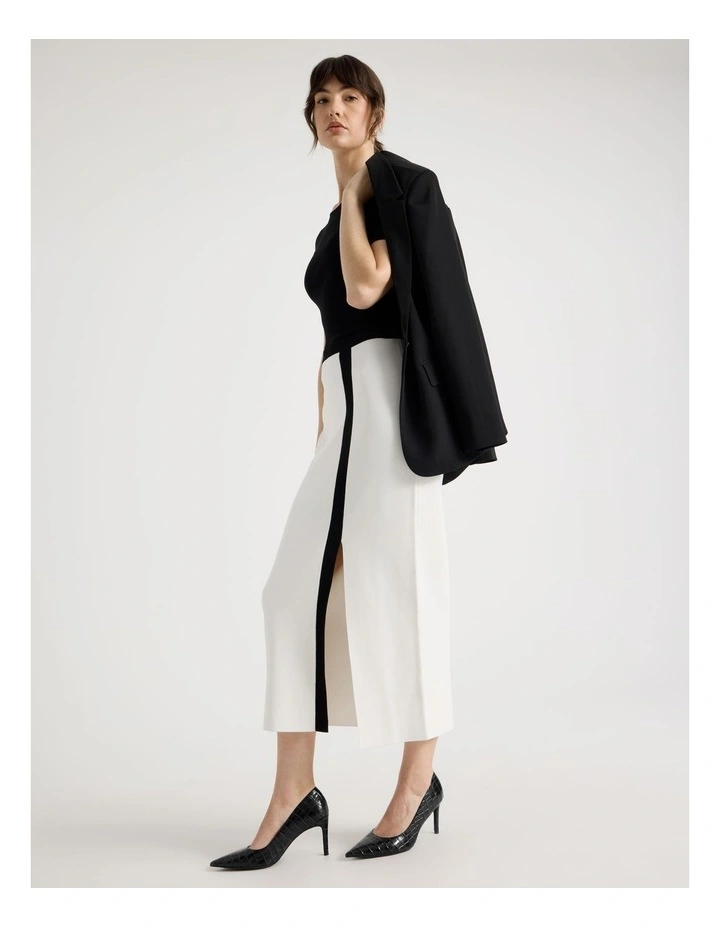Milano Pencil Midi Skirt in Ecru image 7