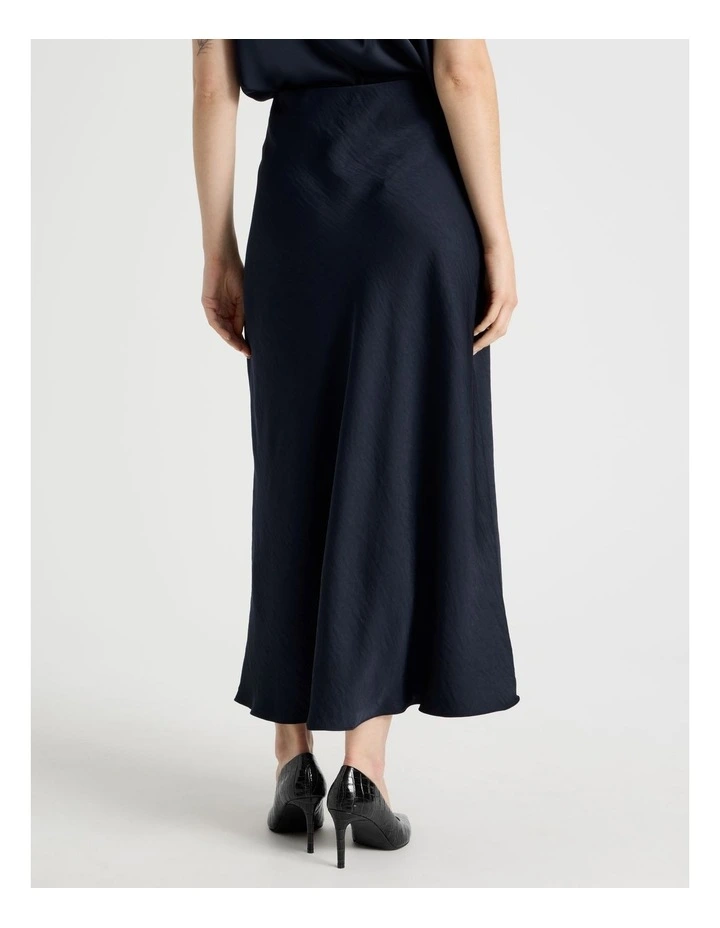 Satin Midi Skirt in Navy image 6