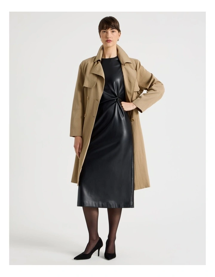 Knot Midi Dress in Black image 1