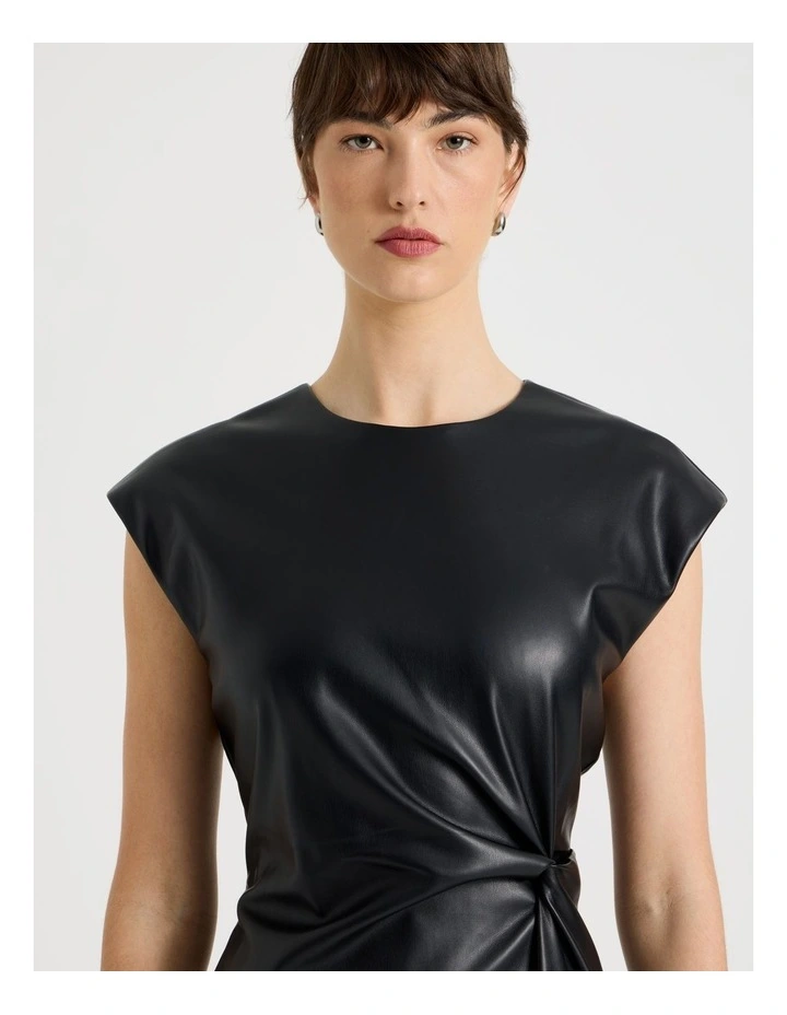 Knot Midi Dress in Black image 3