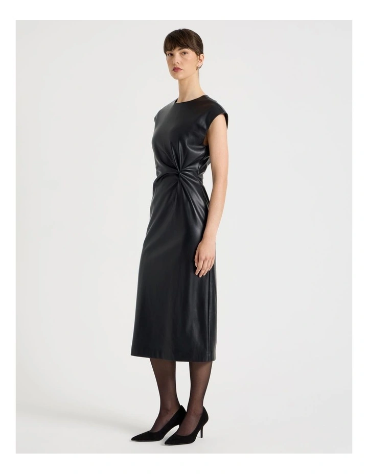 Knot Midi Dress in Black image 5