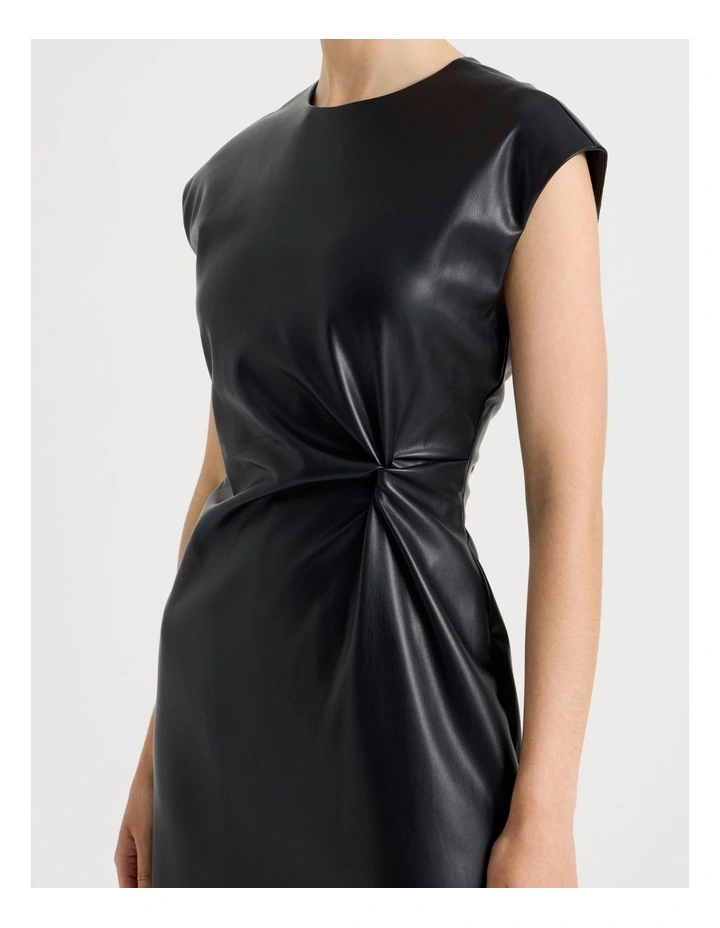 Knot Midi Dress in Black image 7