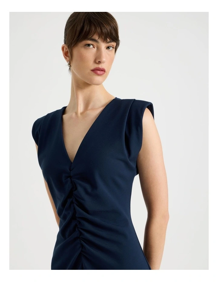 Sleeveless Ponte Midi Dress in Navy image 4