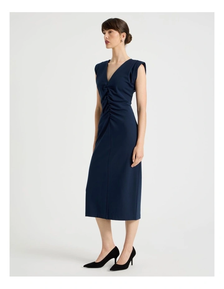 Sleeveless Ponte Midi Dress in Navy image 5