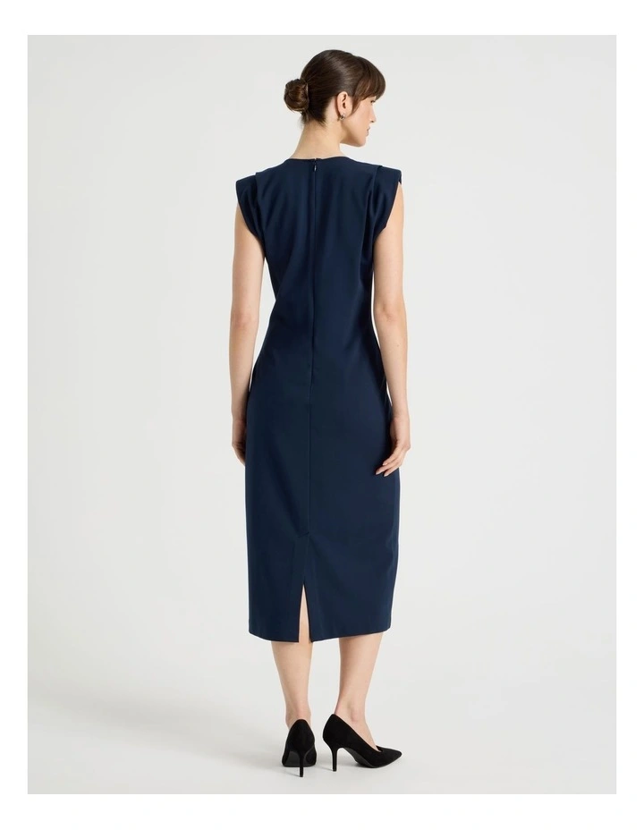 Sleeveless Ponte Midi Dress in Navy image 6