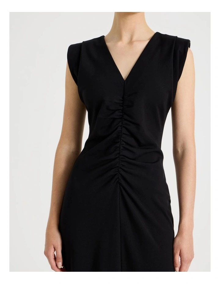 Sleeveless Ponte Midi Dress in Black image 6