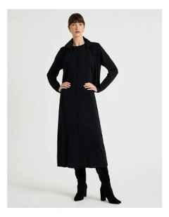 Sleeveless Milano Midi Dress in Black