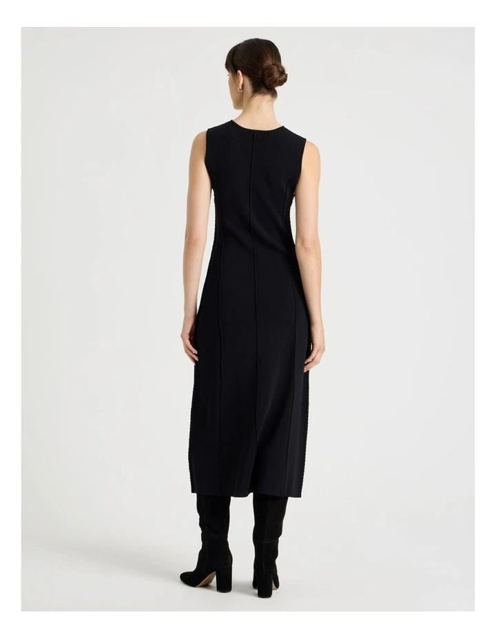 Sleeveless Milano Midi Dress in Black image 5