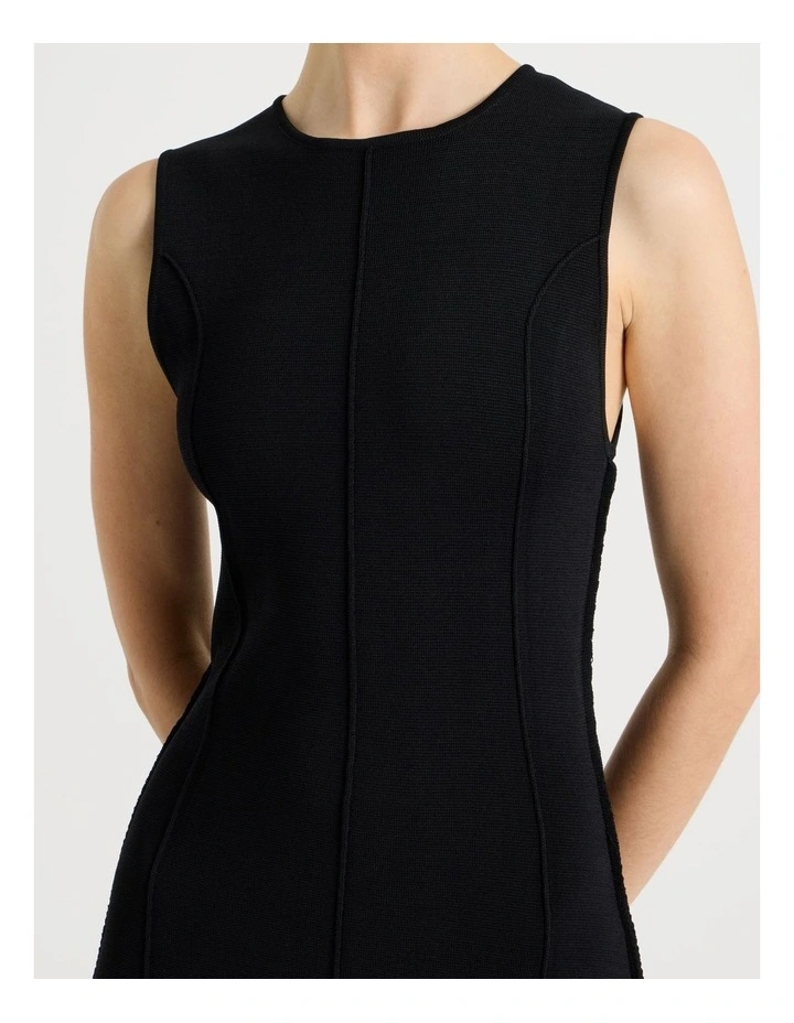 Sleeveless Milano Midi Dress in Black image 6