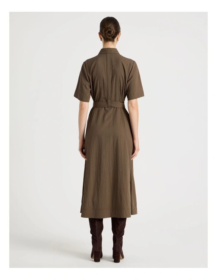 Weekend Pocket Shirt Midi Dress in Khaki image 5
