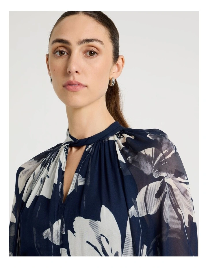 Georgette Midi Dress Mono Floral image 2