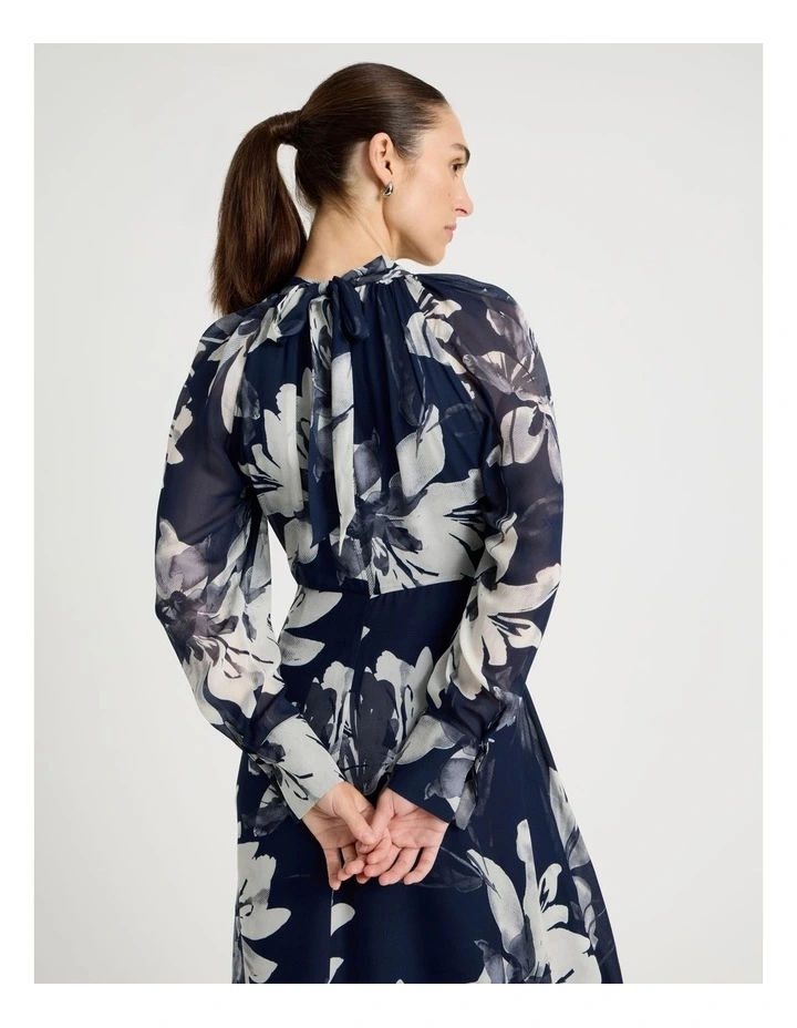 Georgette Midi Dress Mono Floral image 5