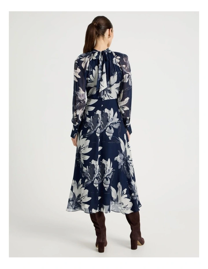 Georgette Midi Dress Mono Floral image 6