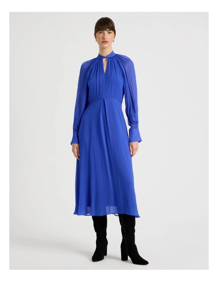 Long Sleeve Georgette Midi Dress image 3