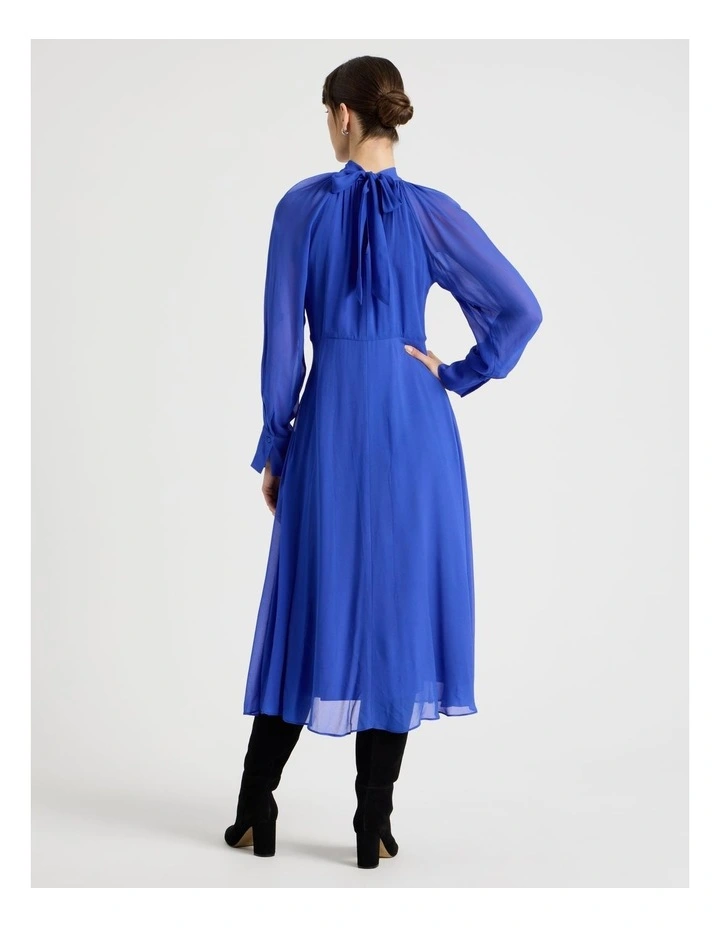 Long Sleeve Georgette Midi Dress image 5