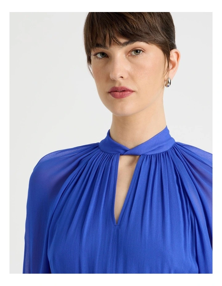 Long Sleeve Georgette Midi Dress image 6