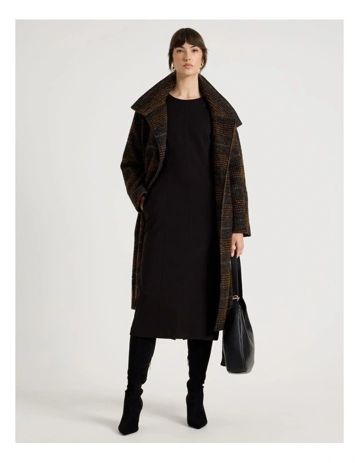Short Sleeve Ponte Midi Dress in Black image 4